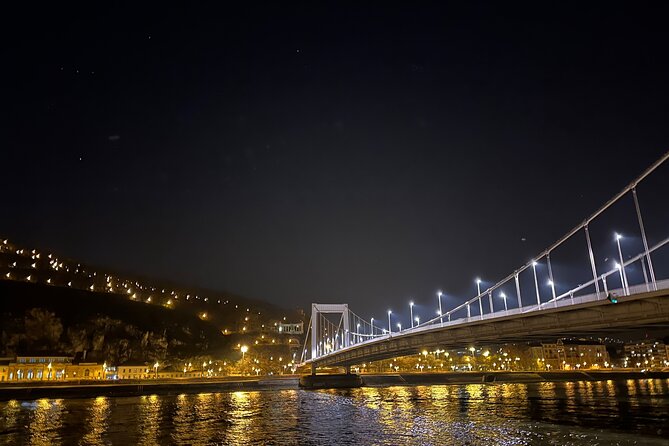 Bright Lights of Budapest Night Tour with Boat Cruise and Wine - Stop 5: Széchenyi Chain Bridge, the photo stop that ties the night together