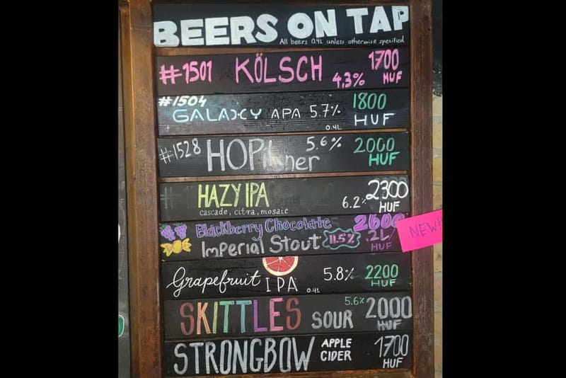 Budapest: 9-tier Hungarian & Craft Beer Tasting w/ snacks - Meeting at Ruin Brew and Getting Your Tasting Bearings