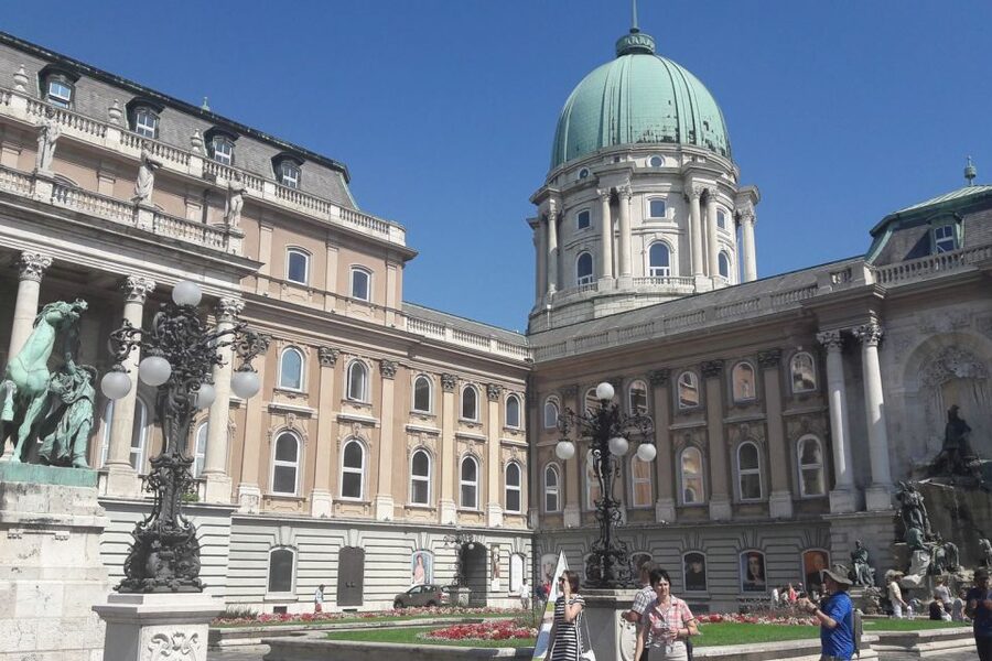 Budapest: Buda Castle District Walking Tour - The Castle Walls and the View Toward the Buda Hills