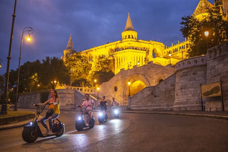 Budapest: Buda Castle E-Scooter Evening Tour - The route from the metro to the Castle District views
