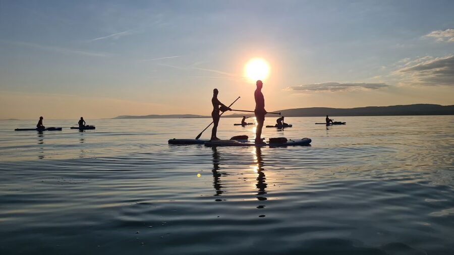 Tihany: SUP Course and Tour at Lake Balaton - What happens first: simulator training for balance and stance